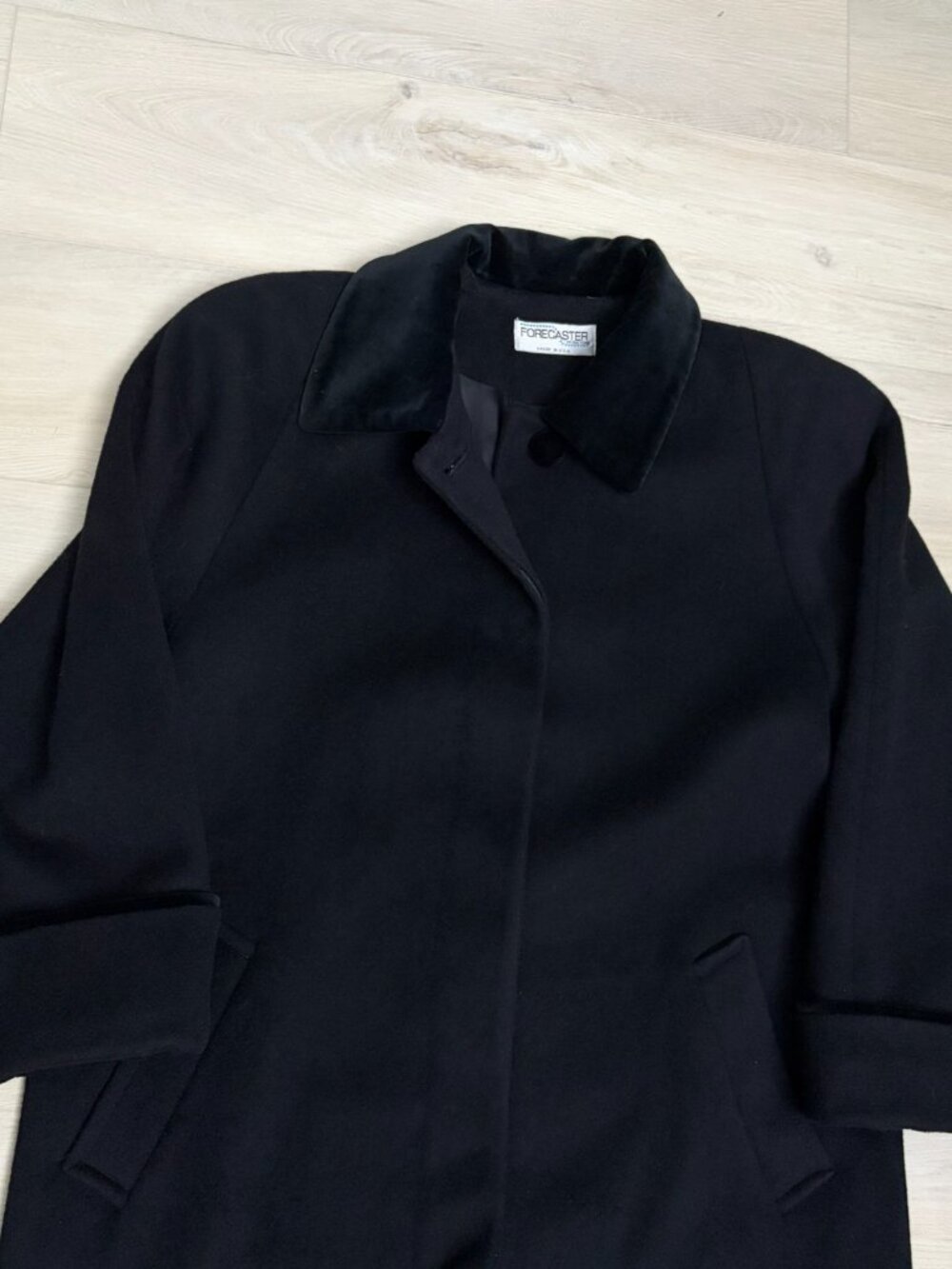 VINTAGE WOOL Forecaster of Boston Long Trench Winter Business Pea Coat Womens 10 - Picture 3 of 7